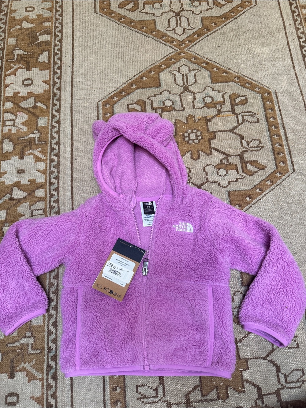 The North Face Kids' Purple Fleece Hooded Jacket 3T